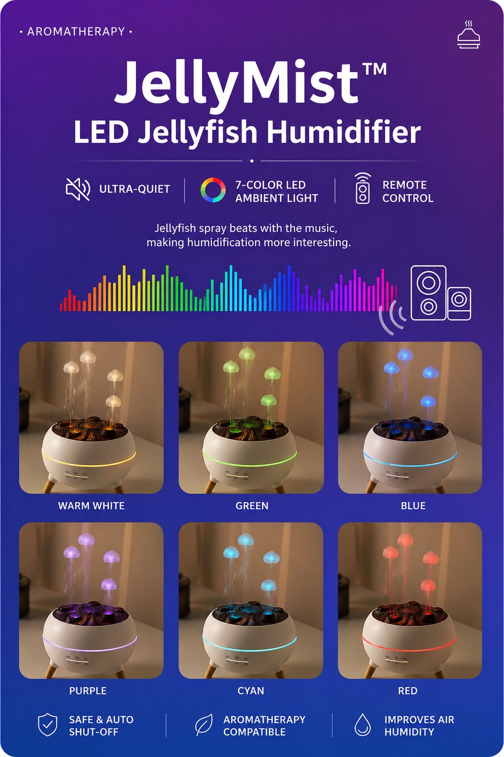 JellyMist™ LED Jellyfish Humidifier