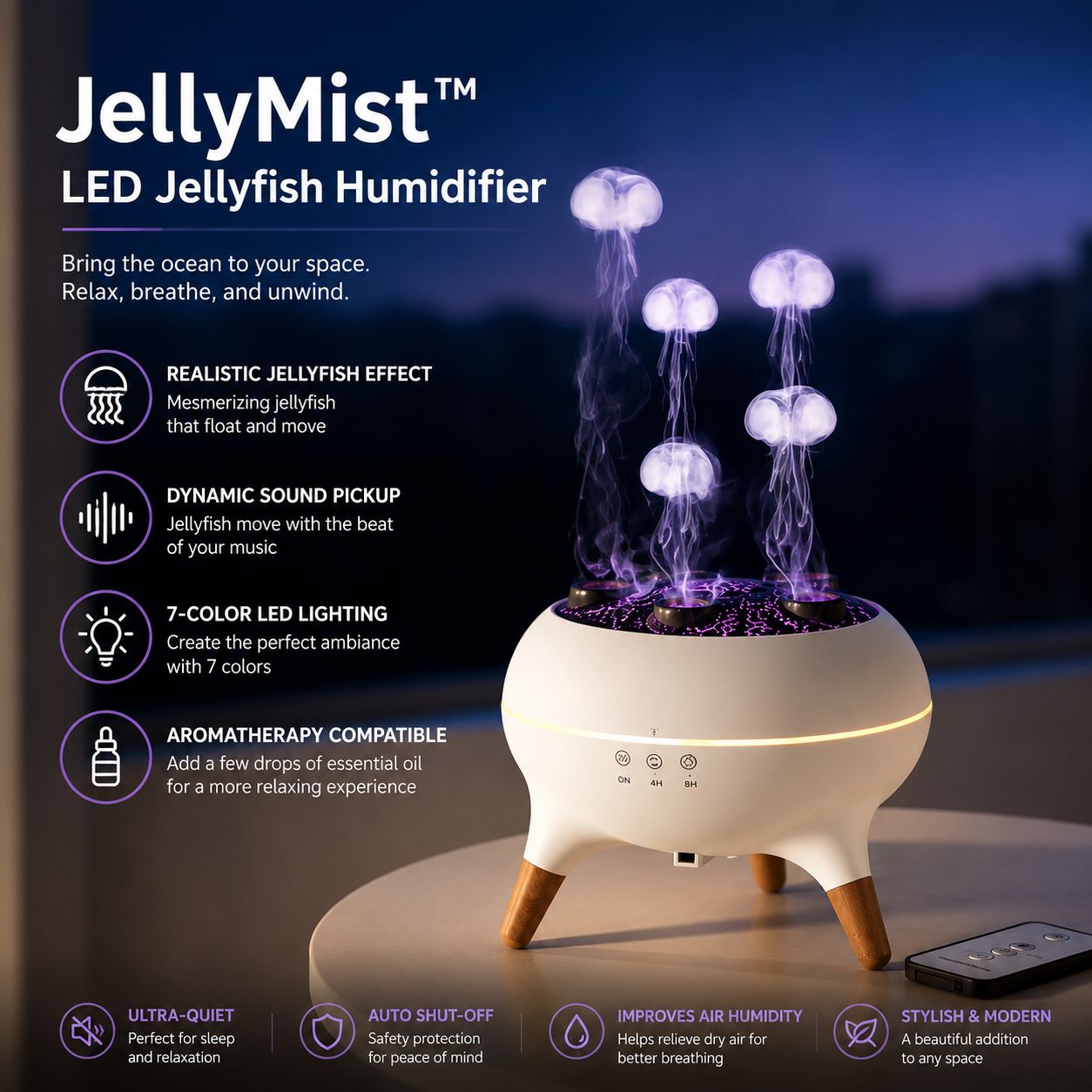 JellyMist™ LED Jellyfish Humidifier